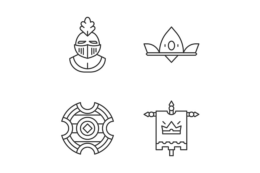 Meddieval linear icons set in Icons - product preview 8