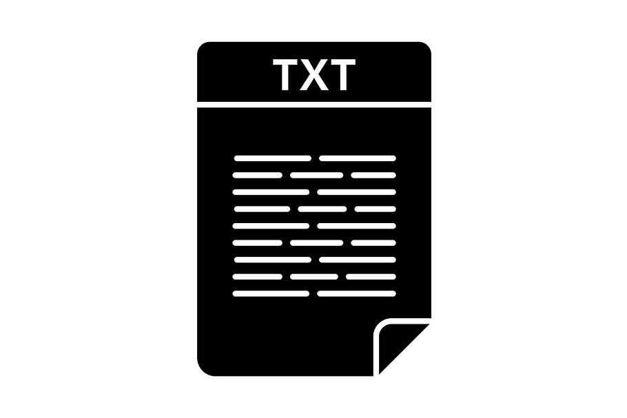 TXT file glyph icon in Icons - product preview 8