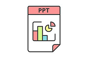 PPT file format color icon