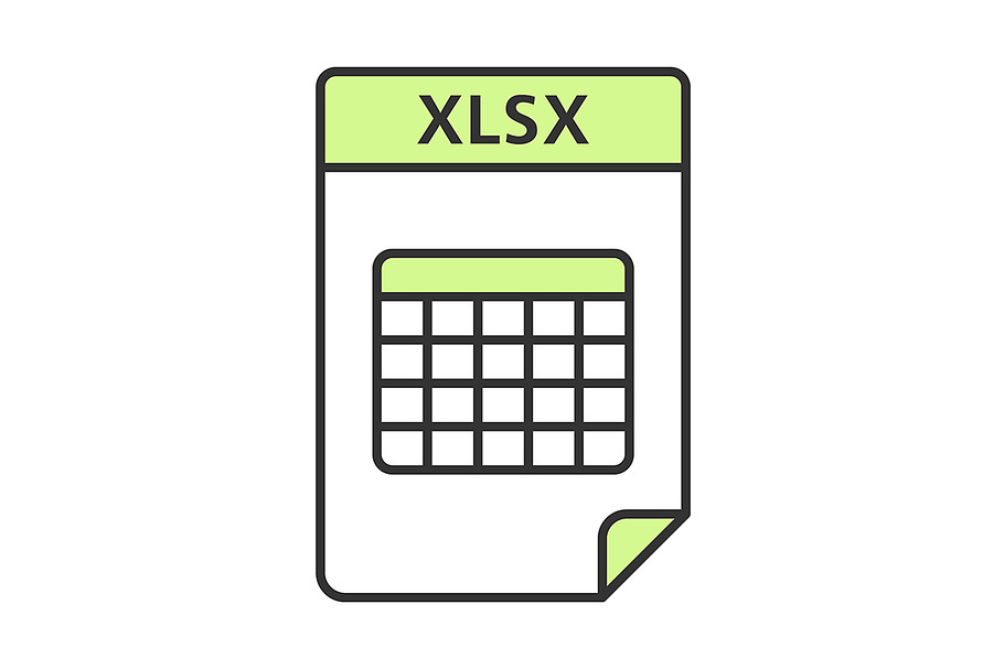 XLSX file color icon in Icons - product preview 8