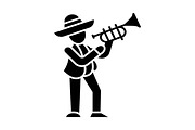Mexican with trumpet glyph icon