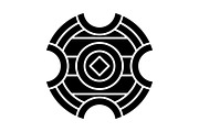 Medieval battle shield glyph icon