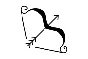 Bow and arrows glyph icon