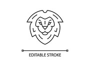 Lion head symbol linear icon