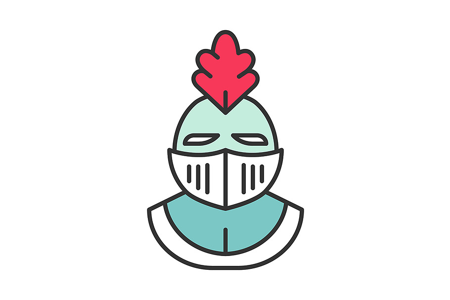 Knight helmet color icon in Icons - product preview 8