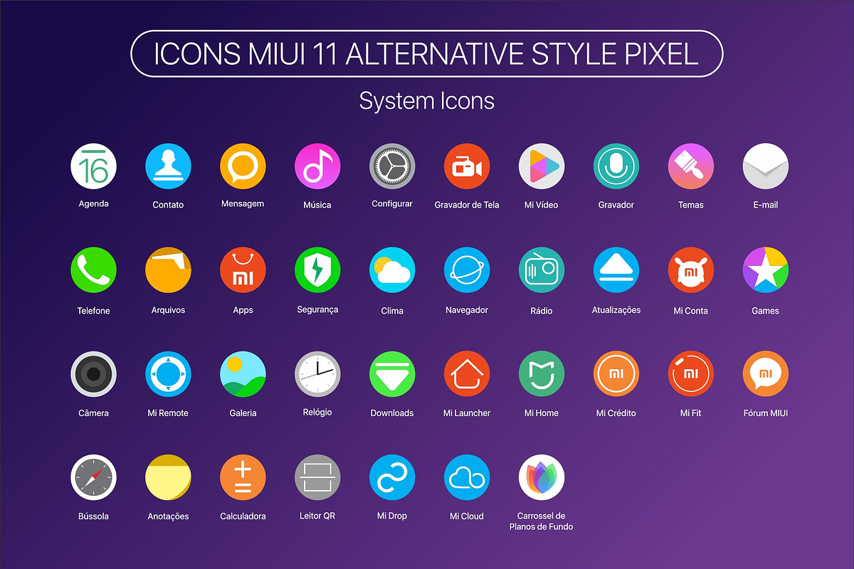 System Icons MIUI 11 PIXEL STYLE in Icons - product preview 8