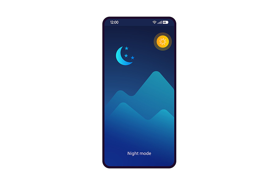 Night mode app smartphone interface in Mobile & Web Mockups - product preview 8