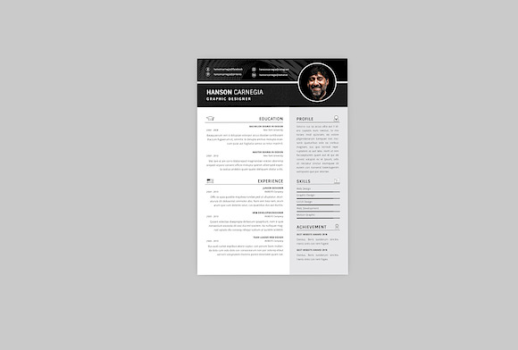 CV Biography Resume Designer in Resume Templates - product preview 2