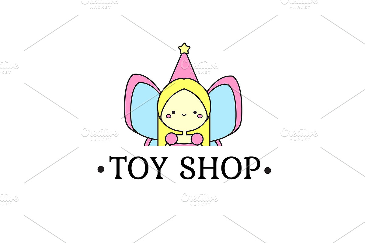 Toy shop logo with fairy in Icons - product preview 8