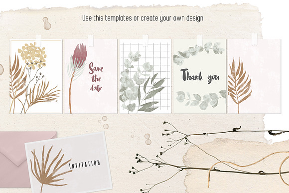 Dried flowers and backgrounds in Objects - product preview 3
