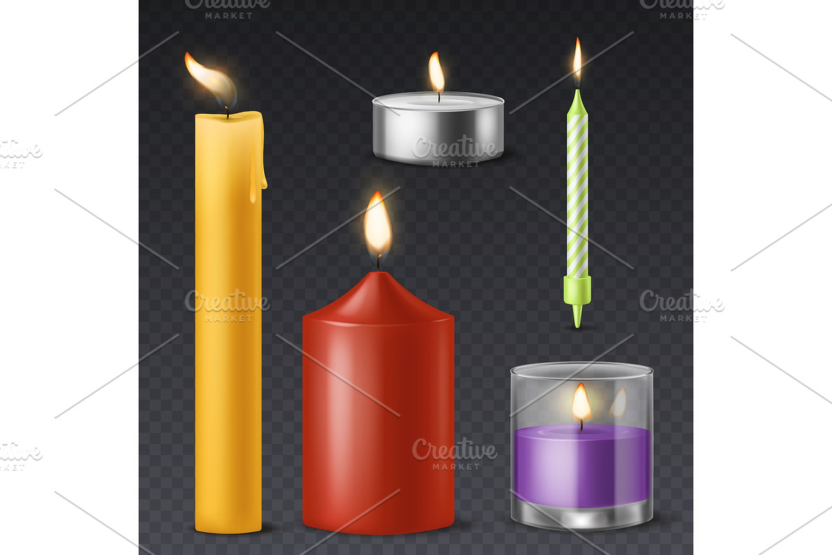 Realistic candle. Candlelight in Objects - product preview 8