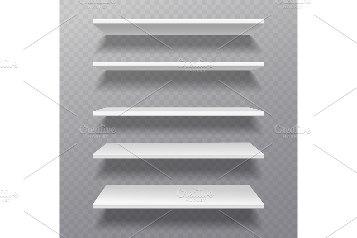 White shelves. Retail rack in Objects - product preview 8