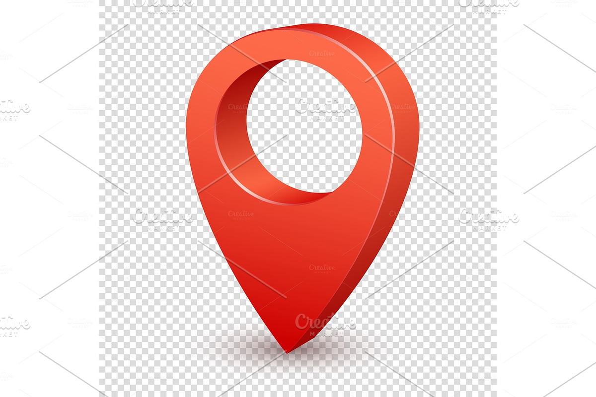 Map pointer 3d pin. Pointer red pin in Objects - product preview 8