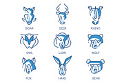 Animal logo design set, emblems