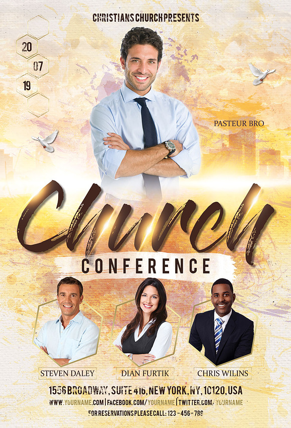 Church Conference Flyer Poster in Flyer Templates - product preview 3