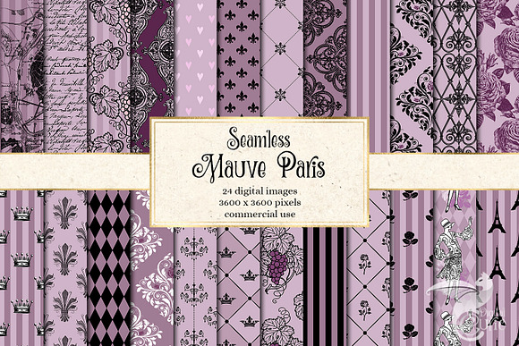 Mauve Paris Digital Paper in Patterns - product preview 3