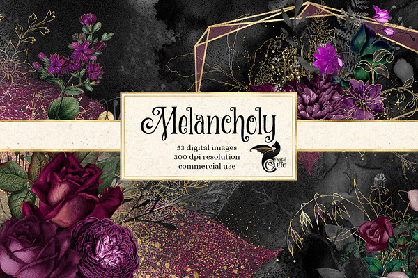 Melancholy Digital Scrapbook Kit