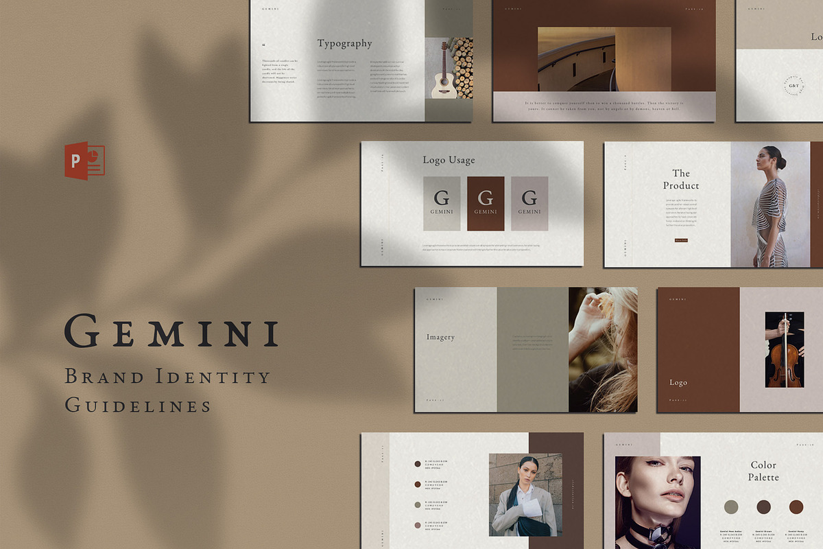 Gemini PowerPoint Brand Guidelines in PowerPoint Templates - product preview 8