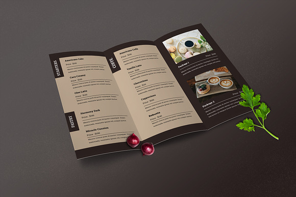 Trifold Restaurant Menu Template in Flyer Templates - product preview 1