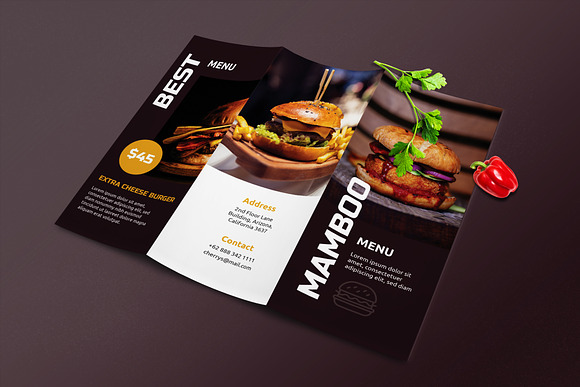 Trifold Restaurant Menu Template in Flyer Templates - product preview 1