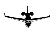 Private jet, airplane icon, vector