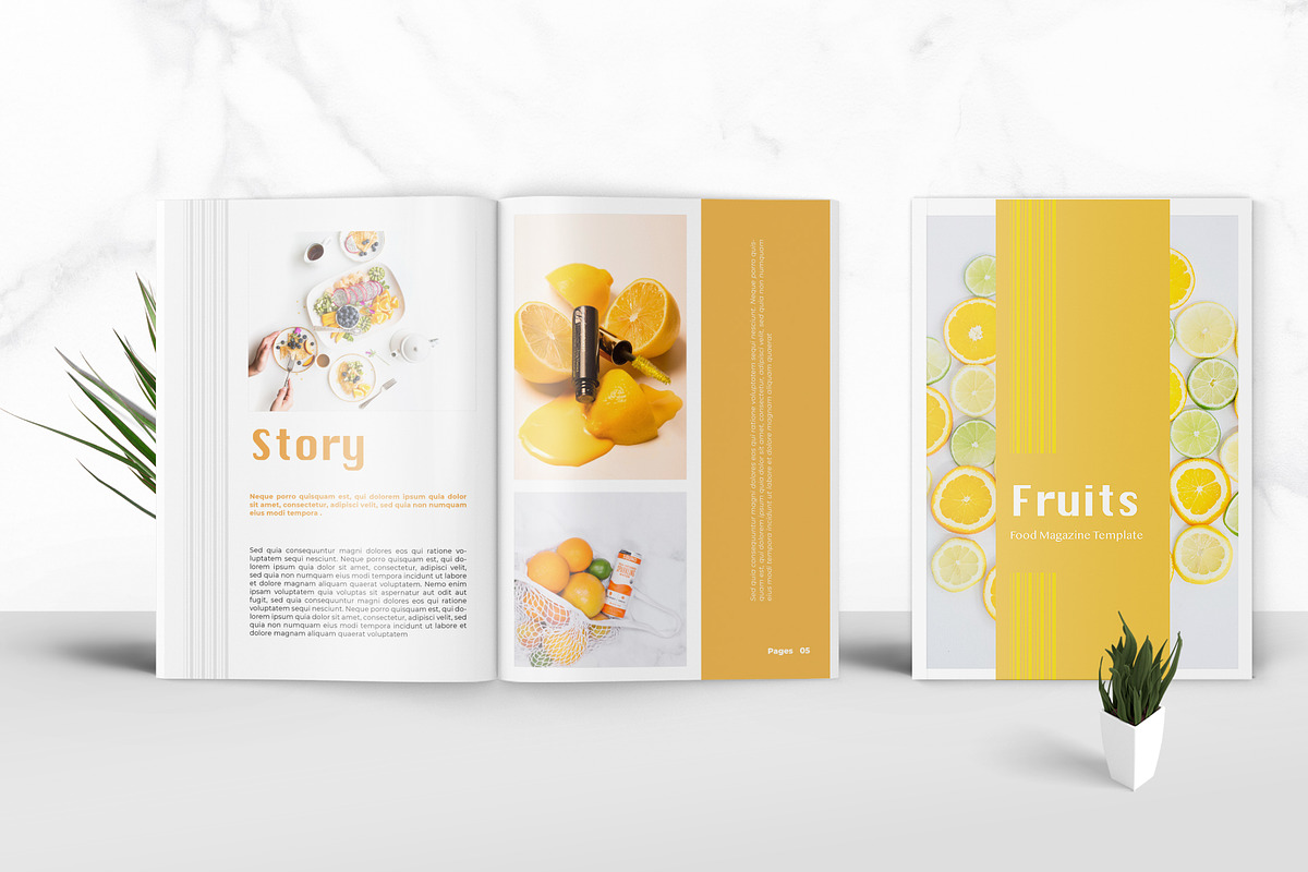 Fruits - Food Magazine Template in Brochure Templates - product preview 8