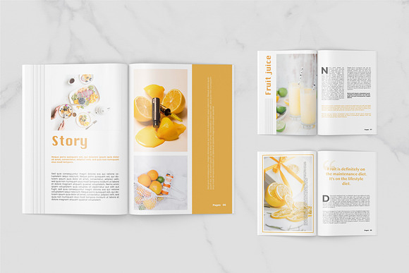Fruits - Food Magazine Template in Brochure Templates - product preview 2