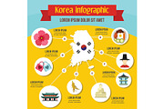 Korea infographic concept, flat