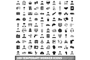 100 temporary worker icons set
