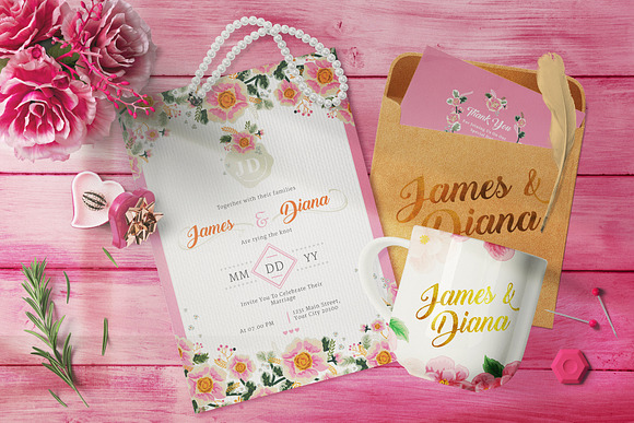 FLOWER WEDDING INVITATION SUITES in Wedding Templates - product preview 1