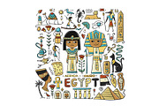 Travel to Egypt. Greeting card for