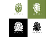 Beauty salon, spa logo. Female face
