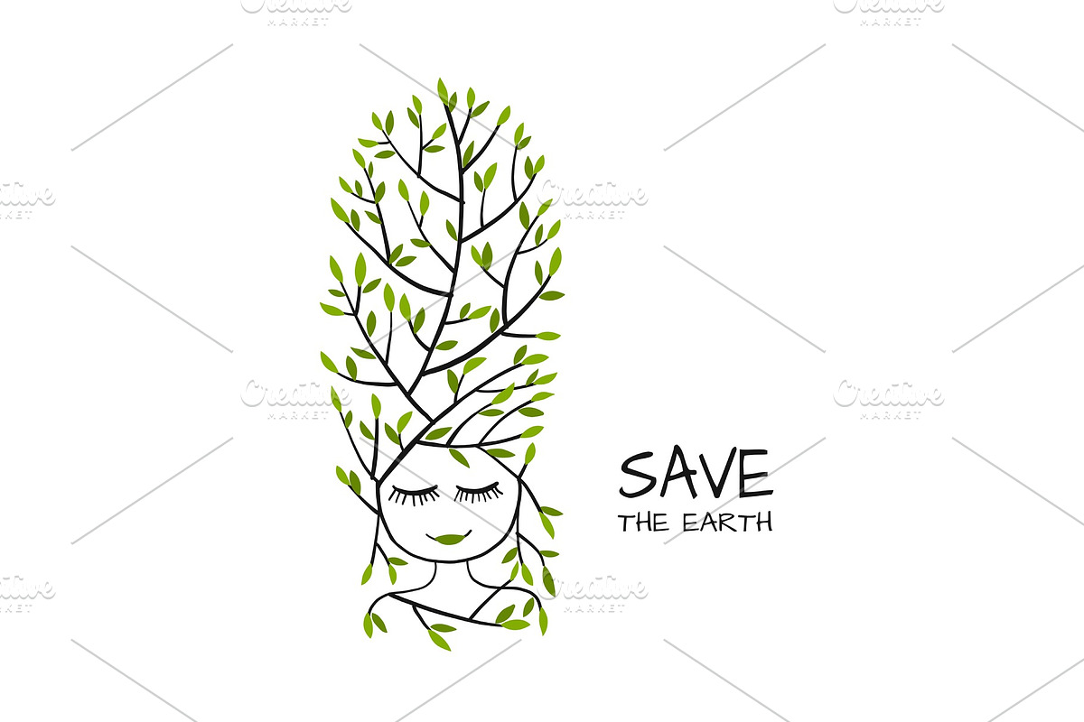 Forest woman, sketch for your design in Illustrations - product preview 8
