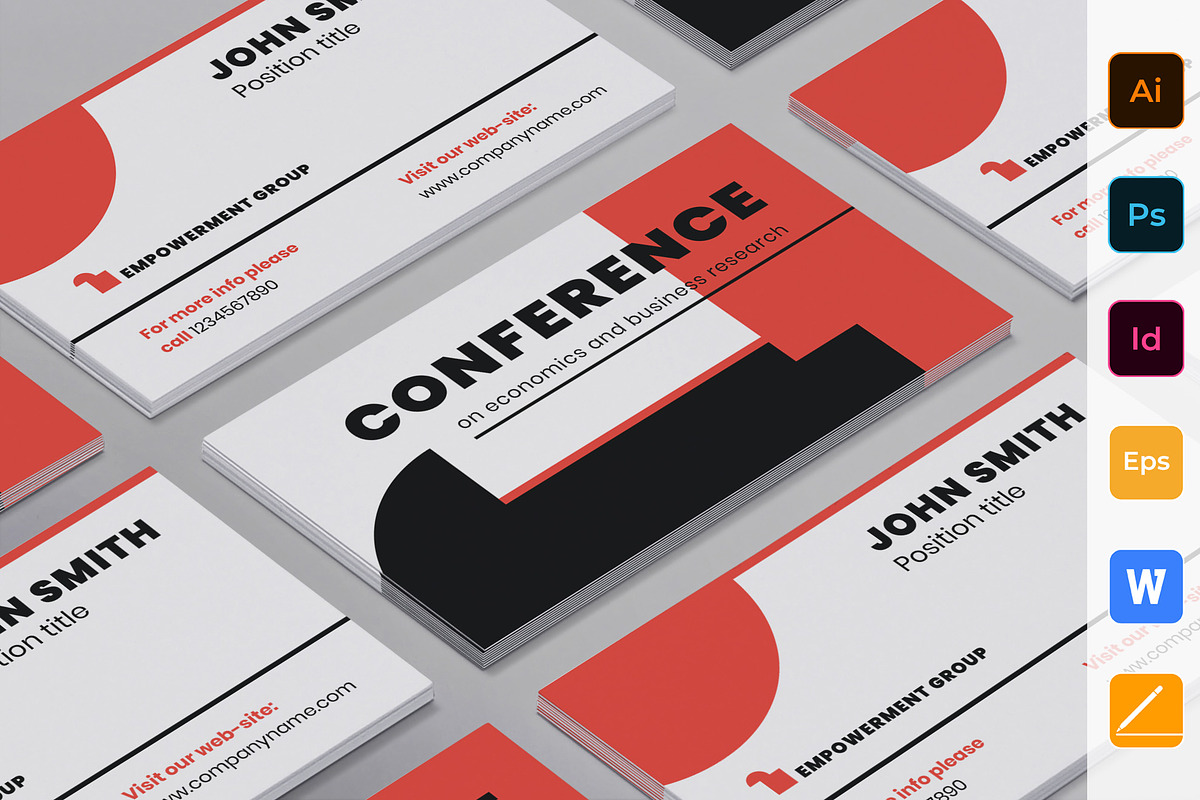 Conference Business Card in Business Card Templates - product preview 8