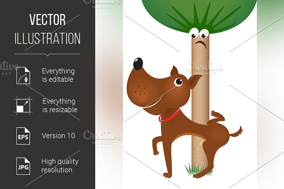Dog urinating on tree in Graphics - product preview 8