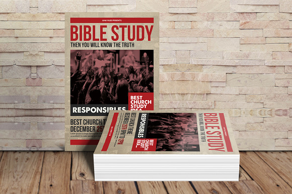 Church Bible Study Flyer in Flyer Templates - product preview 2
