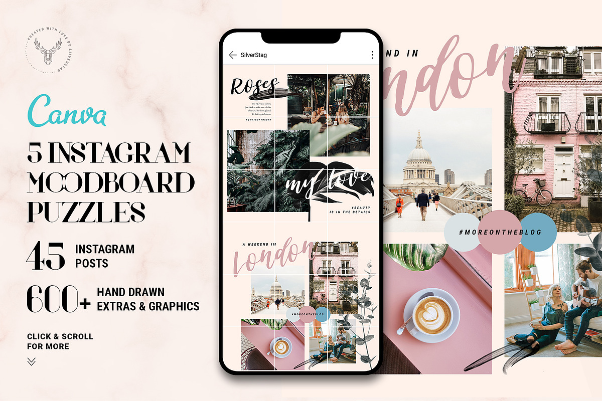 #InstaGrid 6 - Canva Puzzle Template in Instagram Templates - product preview 8