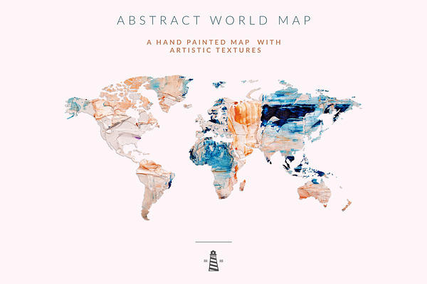 Hand Painted Abstract Map, World Map