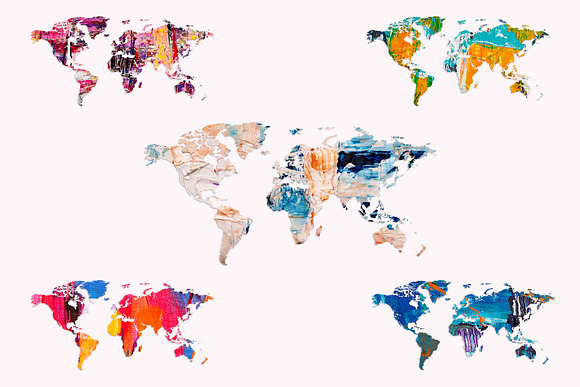 Hand Painted Abstract Map, World Map in Graphics - product preview 1