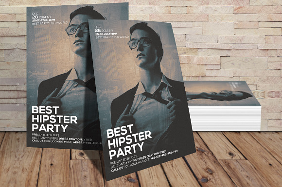 Hipster Party Flyer in Flyer Templates - product preview 2
