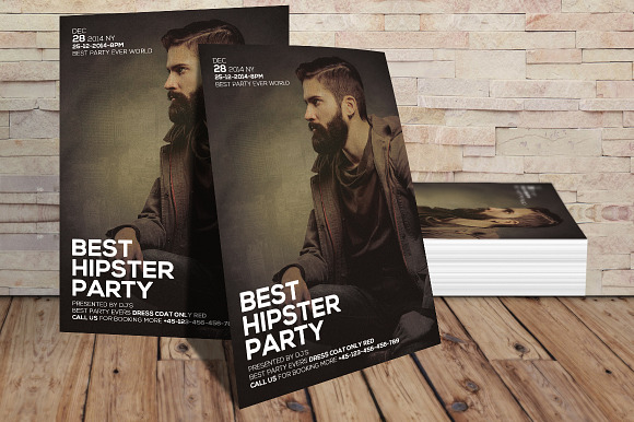 Hipster Party Flyer in Flyer Templates - product preview 3