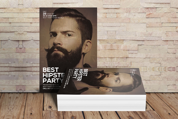 Hipster Party Flyer in Flyer Templates - product preview 4