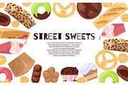 Street sweets banner vector