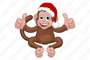 Christmas Monkey Cartoon Character