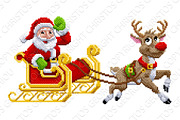 Santa Claus Reindeer Sleigh