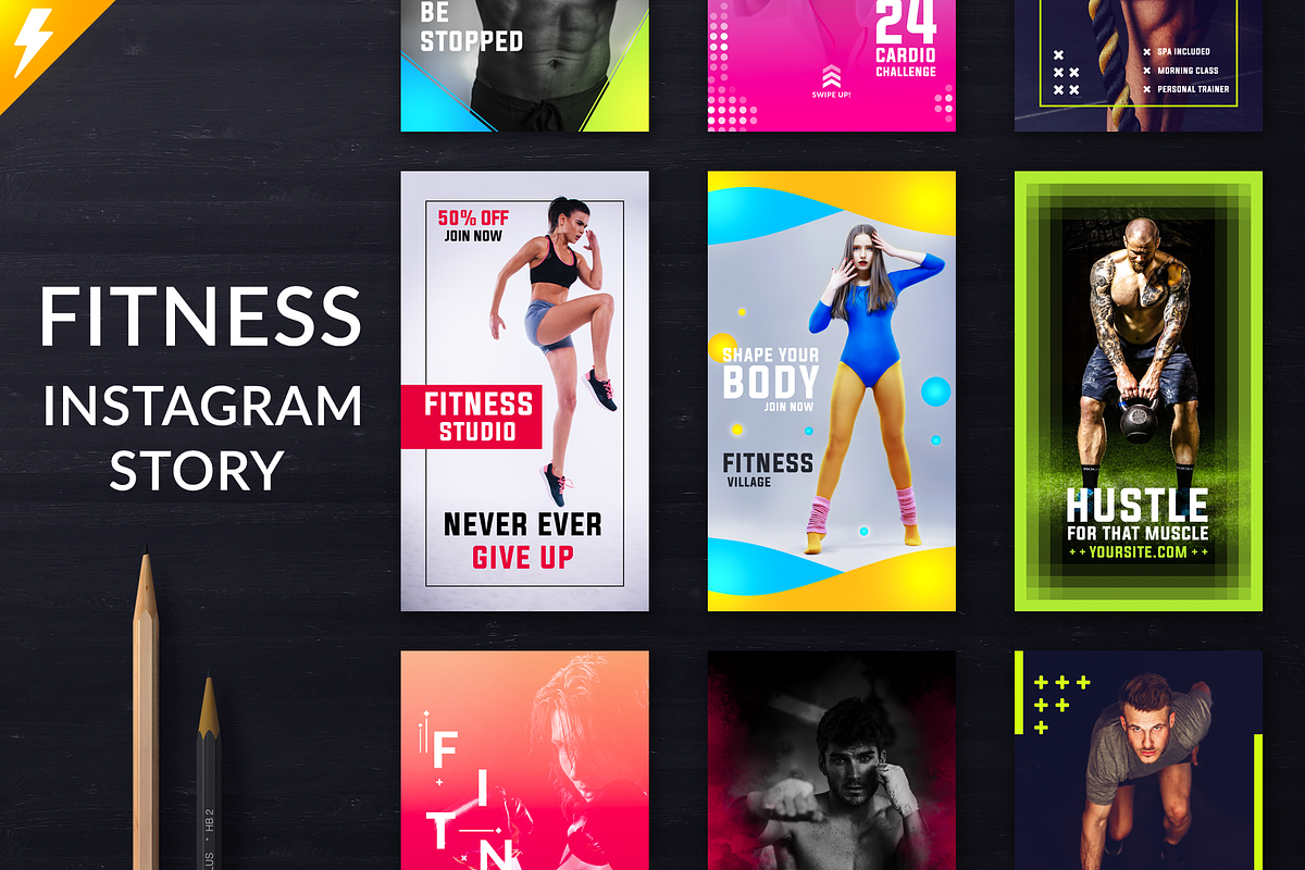 Fitness Instagram Story Templates in Instagram Templates - product preview 8