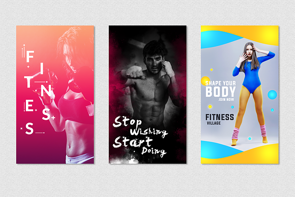 Fitness Instagram Story Templates in Instagram Templates - product preview 3