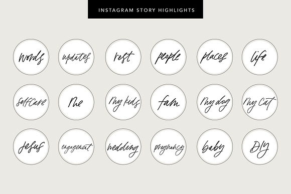Hand-Lettered Instagram Highlights in Instagram Templates - product preview 1