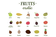 Exotic Fruits Vector Set