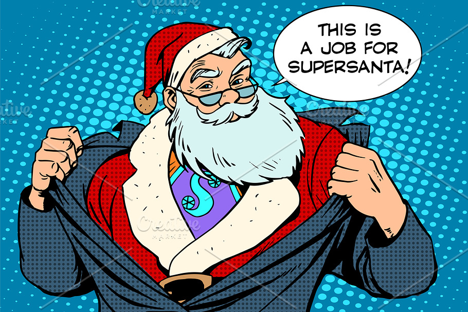 Santa Claus super hero in Illustrations - product preview 8